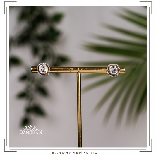 Pure 92.5 Silver Polki studs