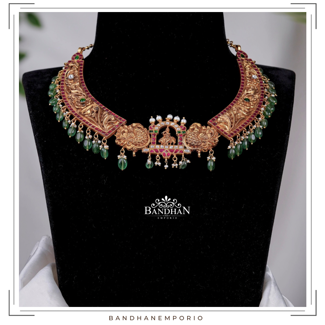 Pure 92.5 Silver Nakshi Necklace