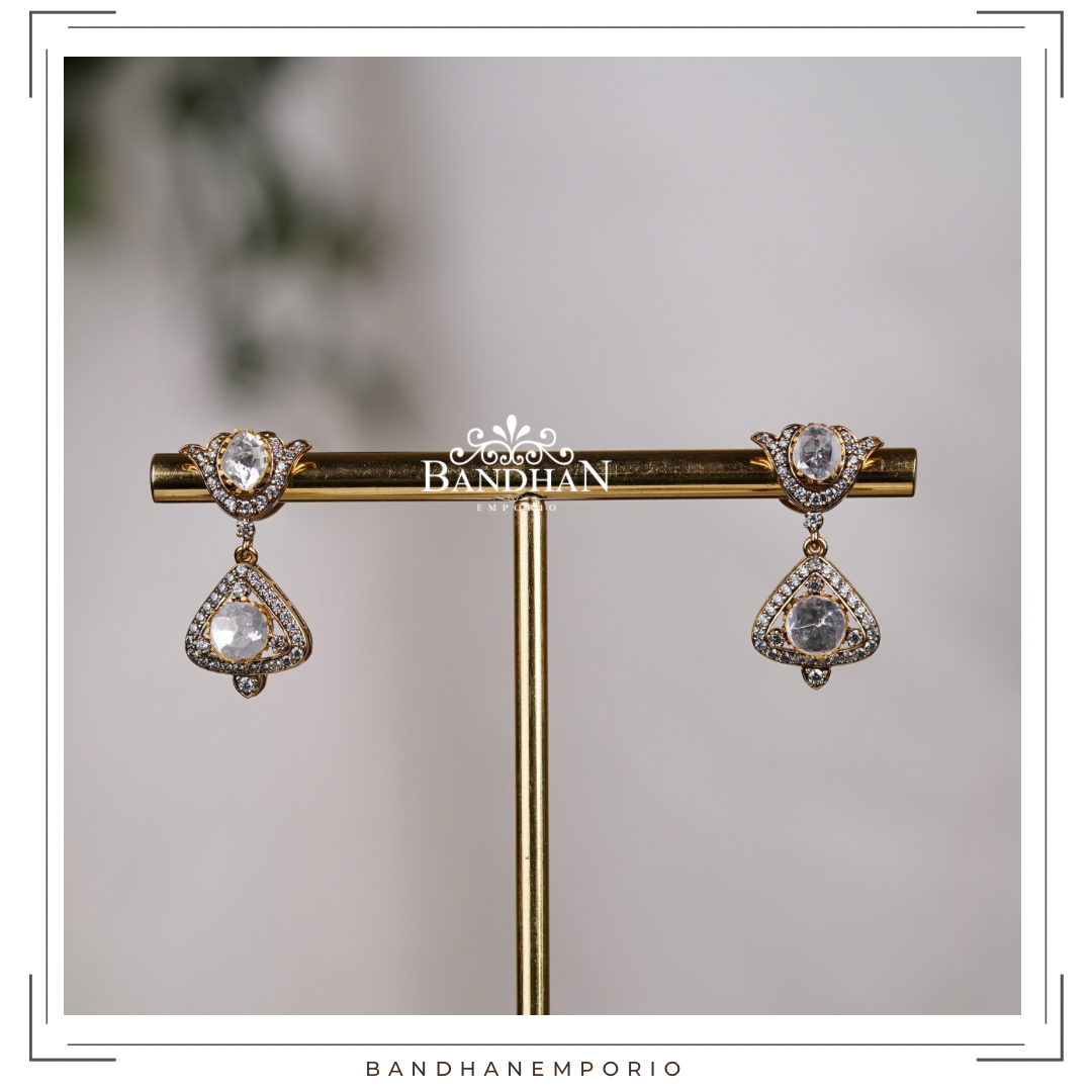 Pure 92.5 Silver Polki Necklace set