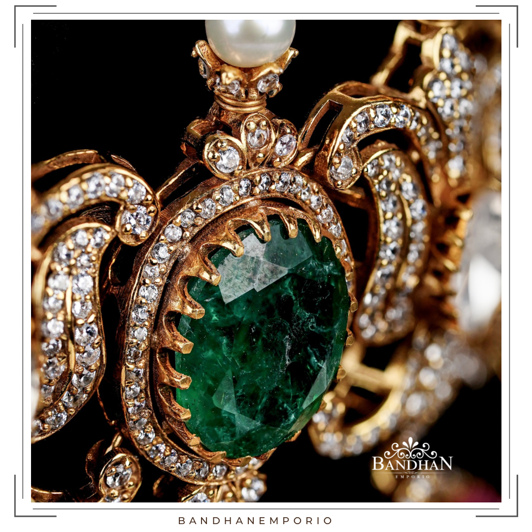 Pure 92.5 Silver Polki choker Set