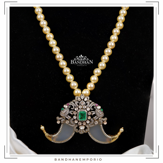 Pure 92.5 Silver Victorian Pendant Set