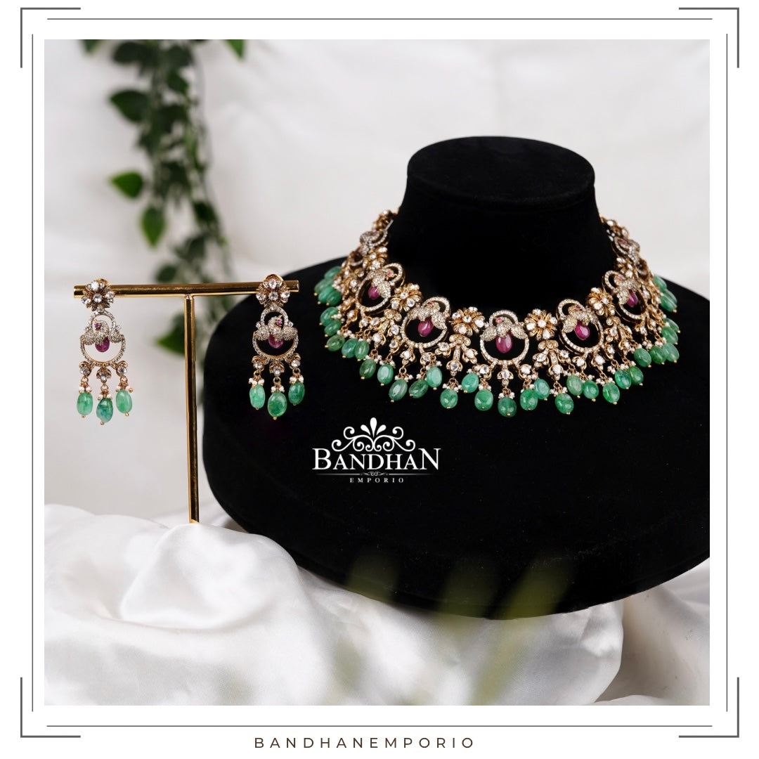 Pure 92.5 Silver Victorian Necklace set