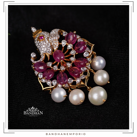 Pure 92.5 Silver Ganesh Pendant/Brooch