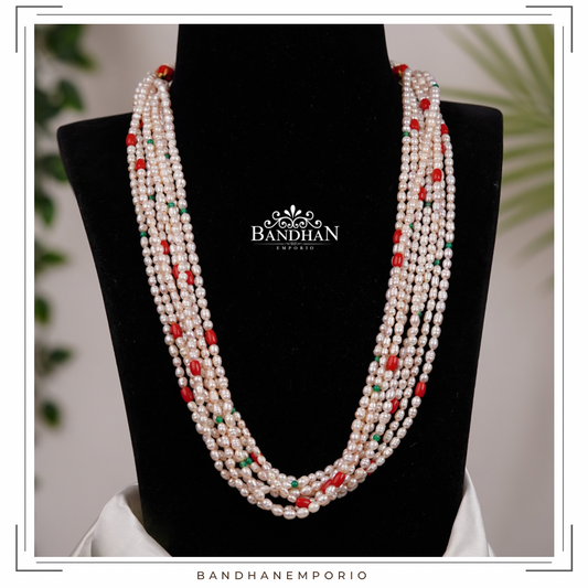 Multilayered Pearl Necklace