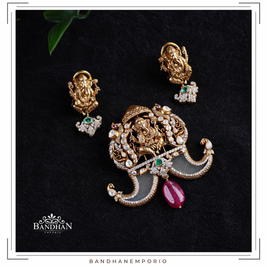 Pure 92.5 Silver Pendant Set