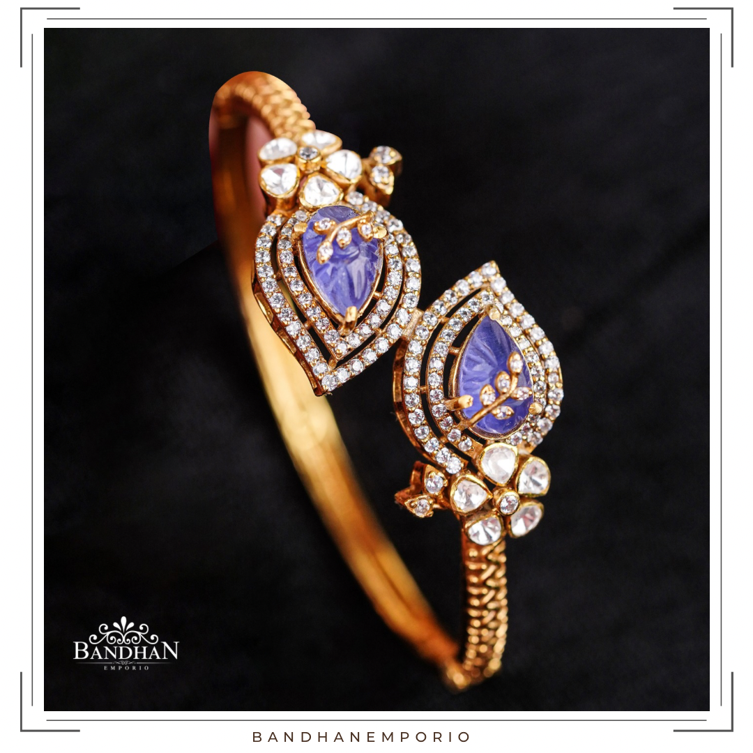 Pure 92.5 Silver Polki Bangle