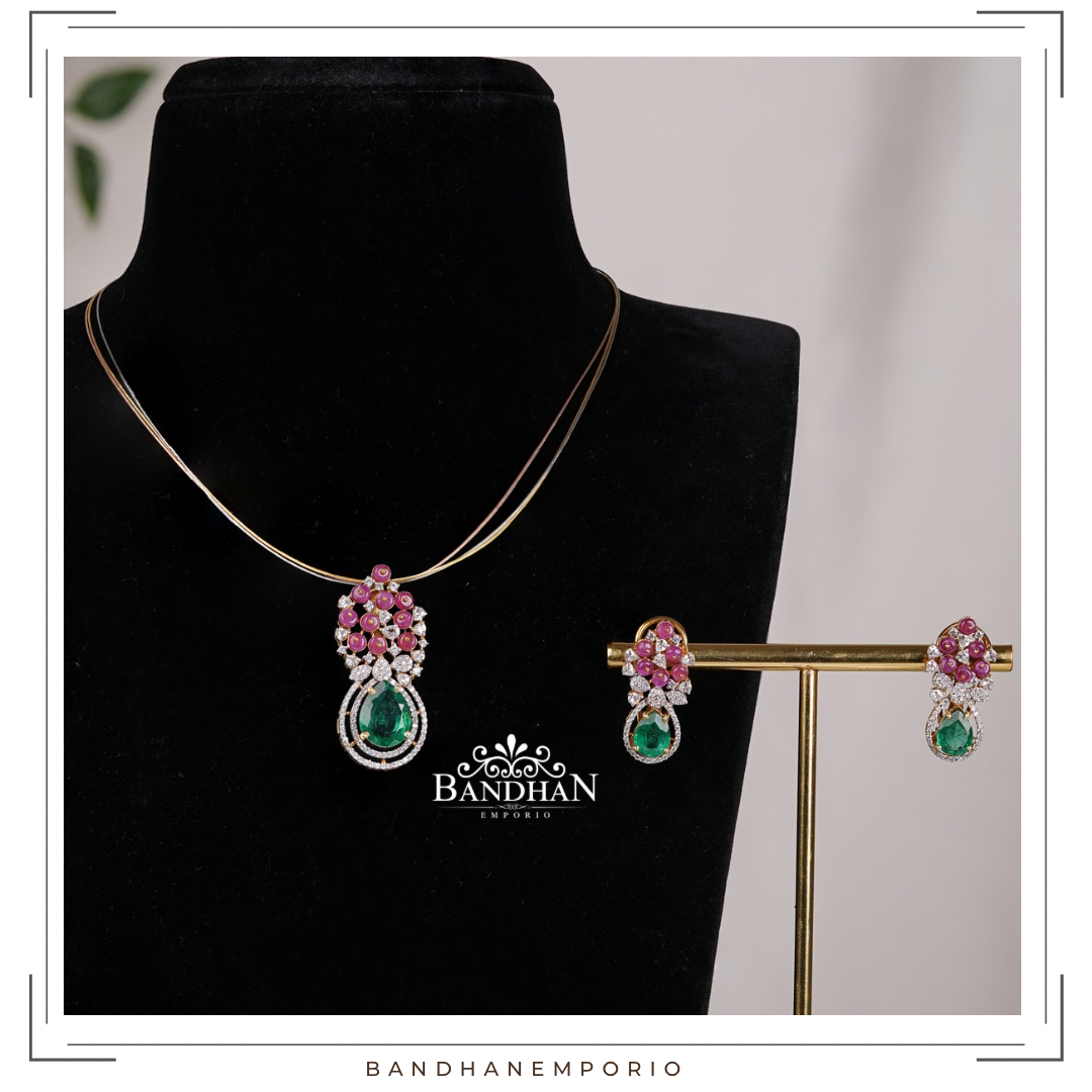 Pure 92.5 Silver Pendant Set