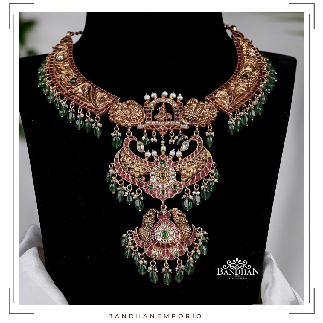 Pure 92.5 Silver Nakshi Necklace