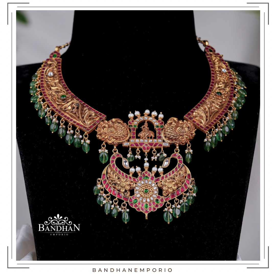 Pure 92.5 Silver Nakshi Necklace