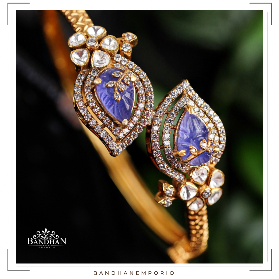 Pure 92.5 Silver Polki Bangle