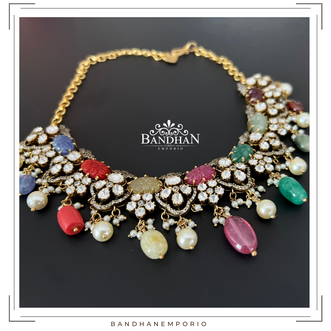 Pure 92.5 Silver Victorian Necklace set