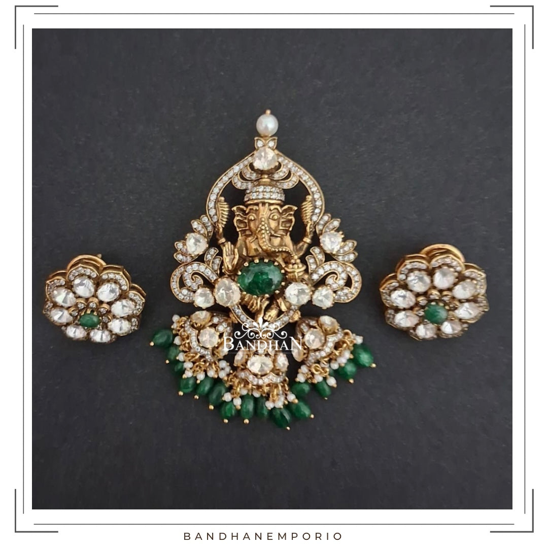 Pure 92.5 Silver Pendant Set
