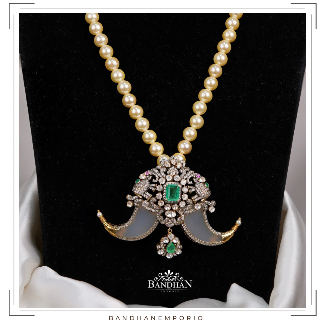 Pure 92.5 Silver Victorian Pendant Set