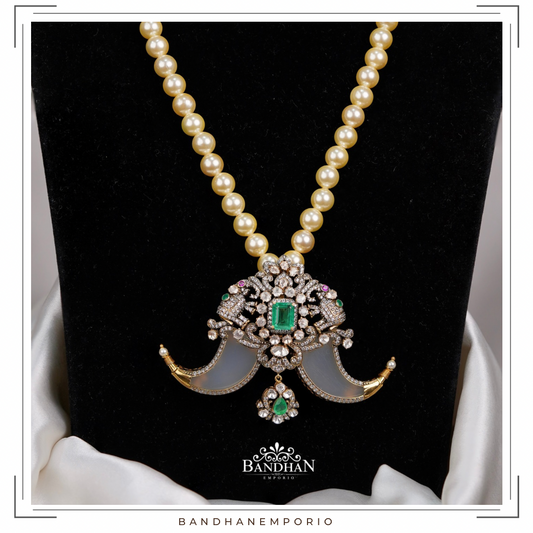 Pure 92.5 Silver Victorian Pendant Set