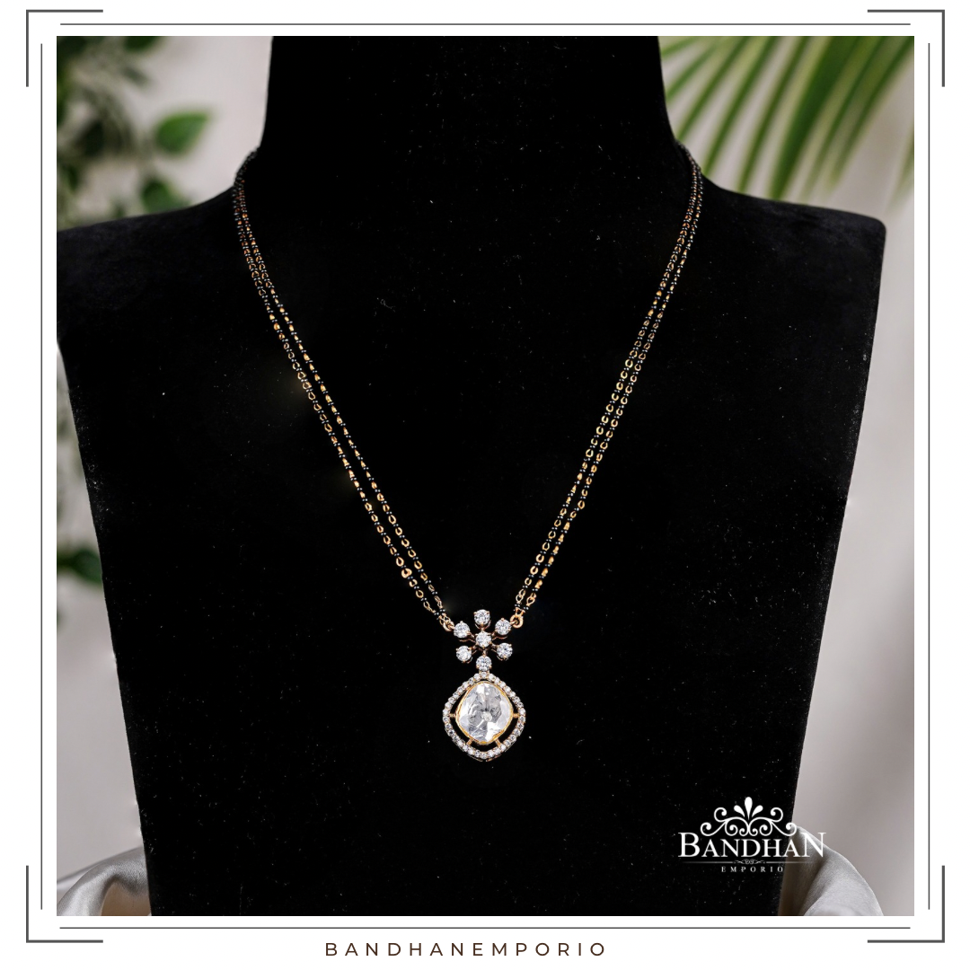 Pure 92.5 Silver Black Beads Set