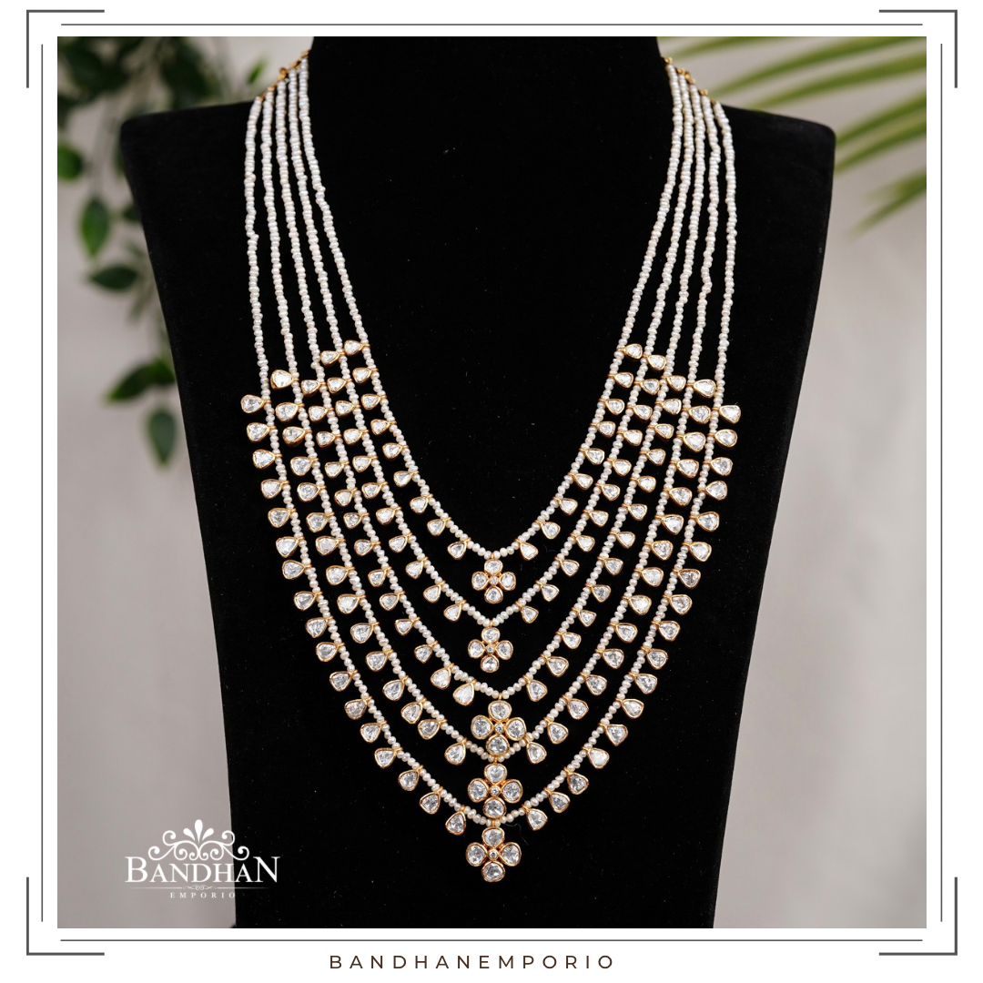 Pure 92.5 Silver 5 Layered Necklace Set