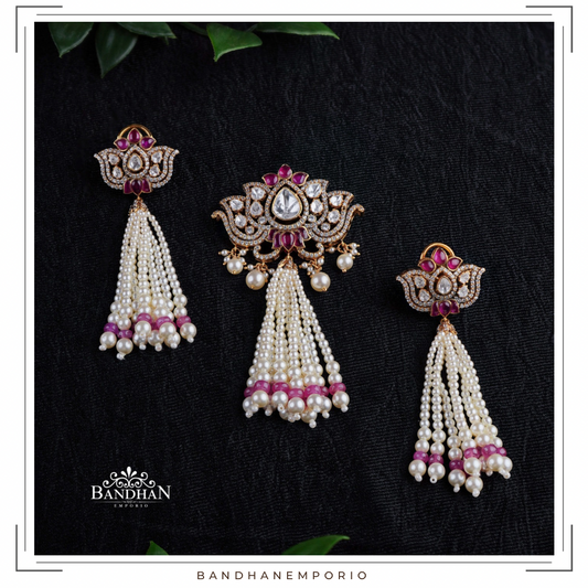 Pure 92.5 Silver Tassel Pendant Set