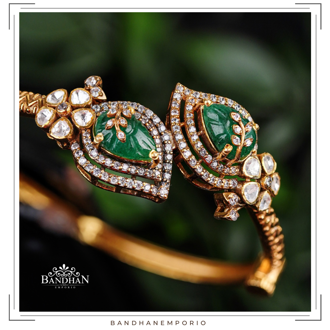 Pure 92.5 Silver Polki Bangle