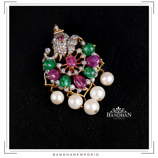 Pure 92.5 Silver Ganesh Pendant/Brooch