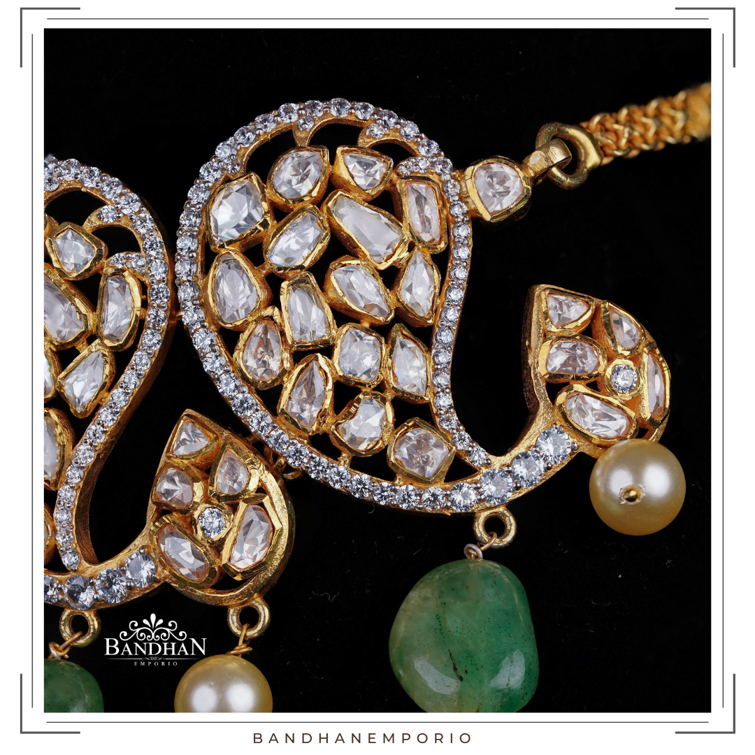 Pure 92.5 Silver Polki Choker Set