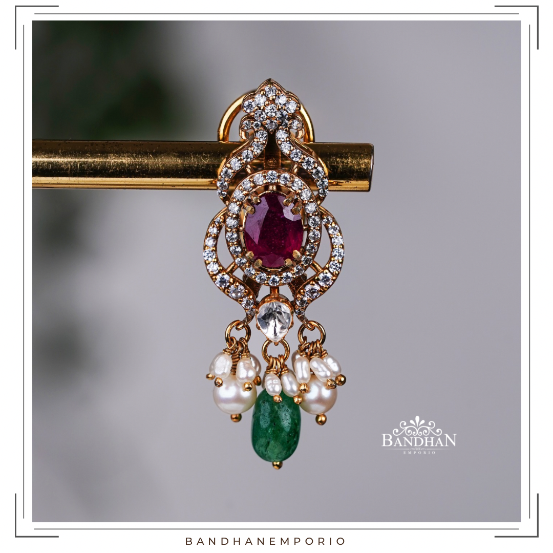 Pure 92.5 Silver Polki choker Set