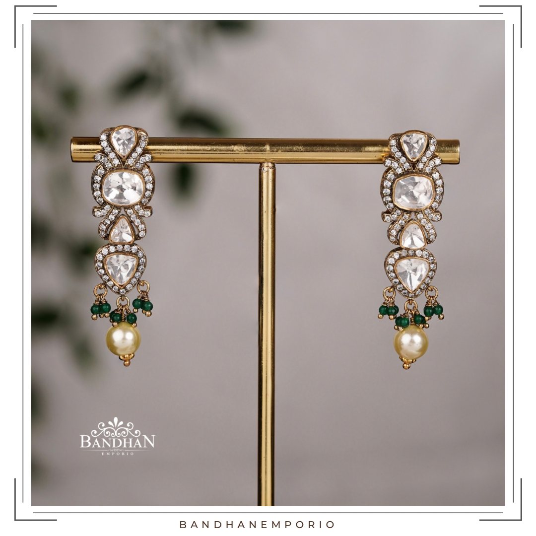 Pure 92.5 Silver Polki choker Set