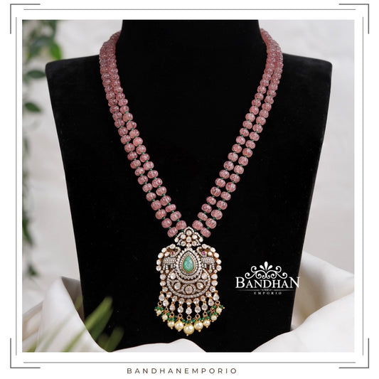 Pure 92.5 Silver Polki Necklace set