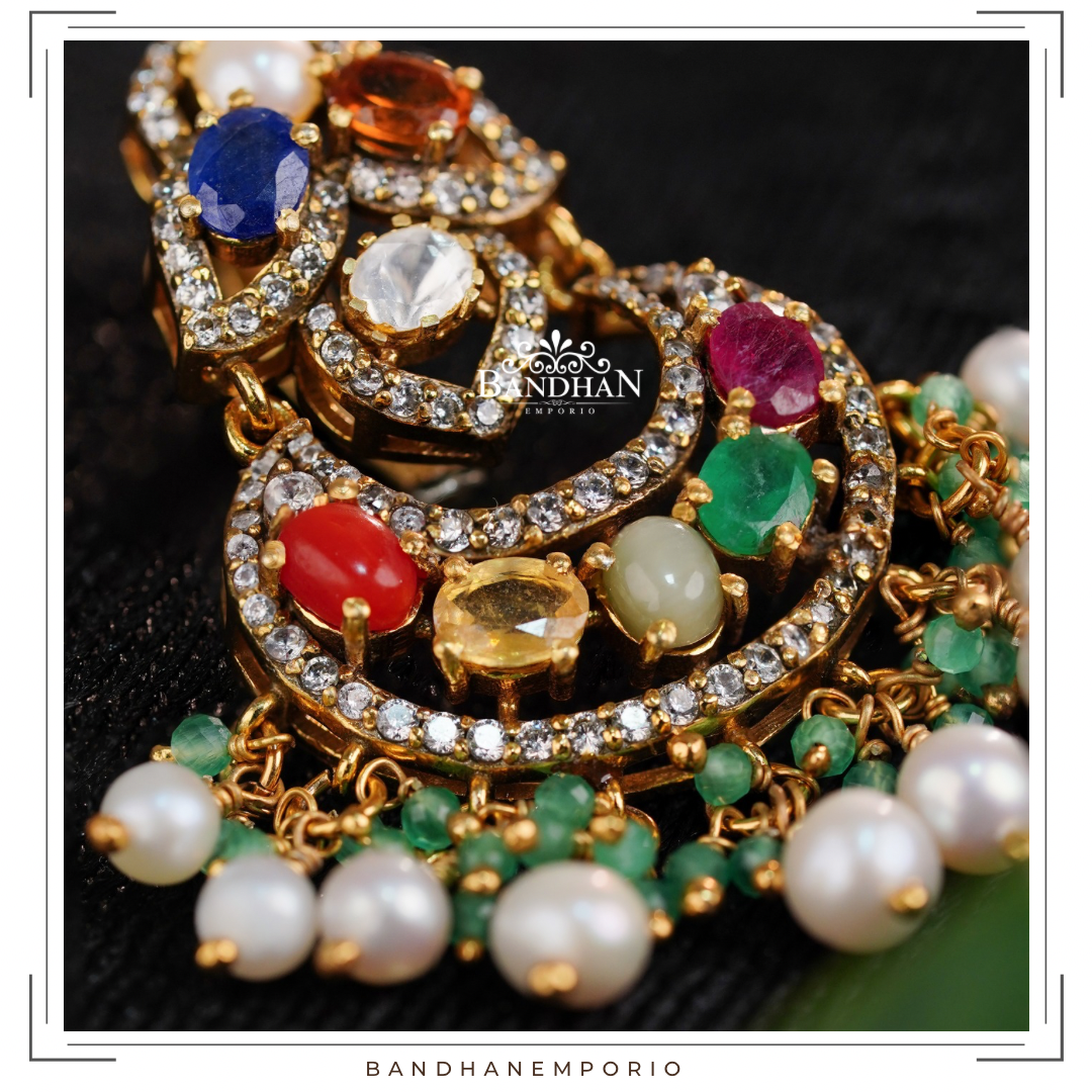 Pure 92.5 Silver Navratan Pendant