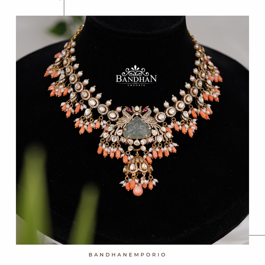 Pure 92.5 Silver Victorian Necklace set