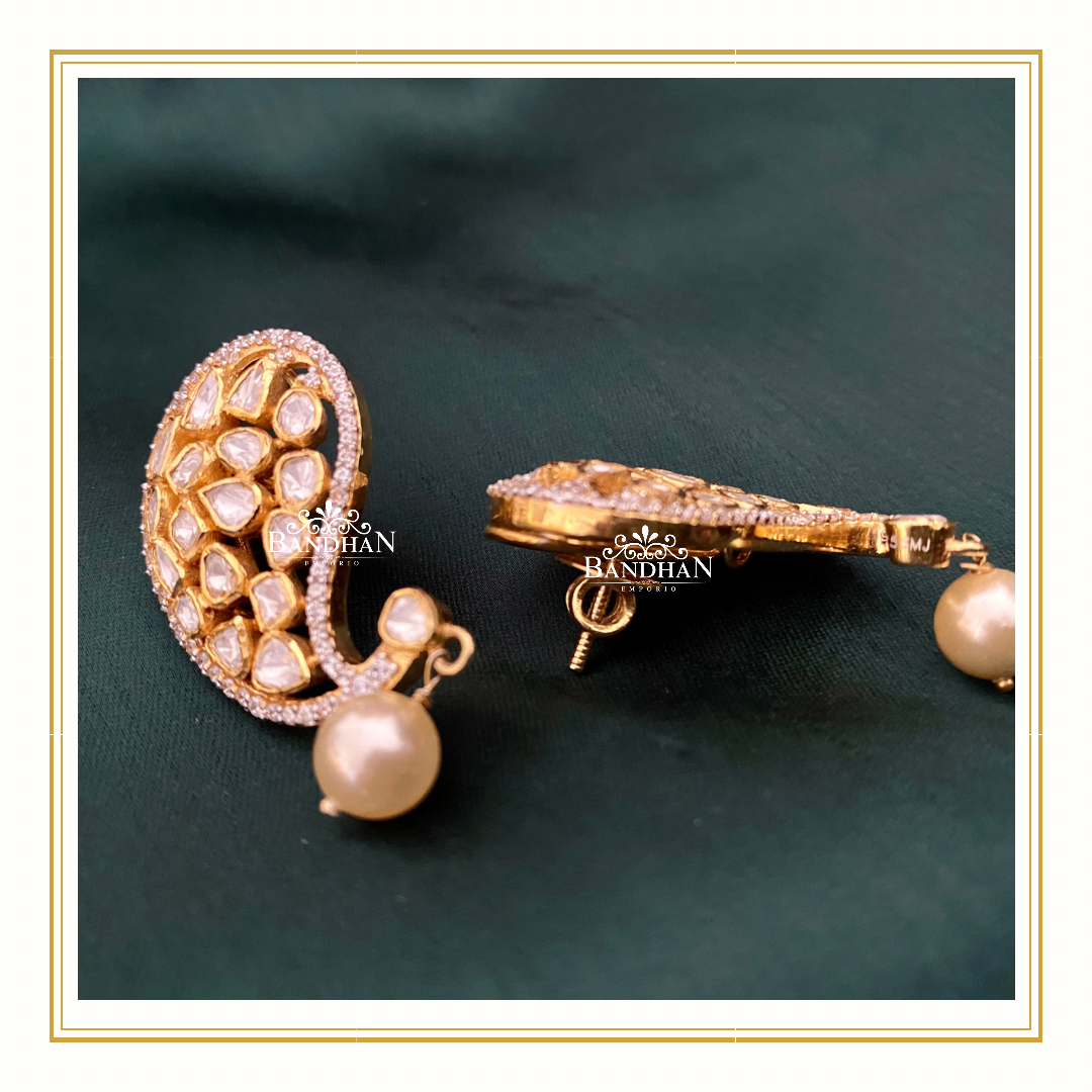 Pure 92.5 Silver Polki Choker Set