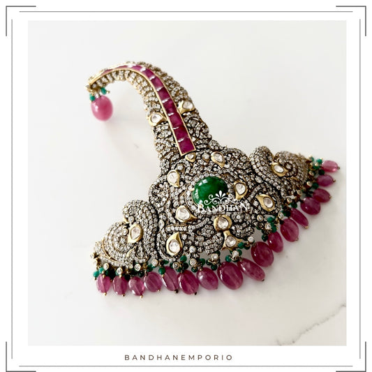 Pure 92.5 Silver Polki Victorian Kalangi - Made on Order