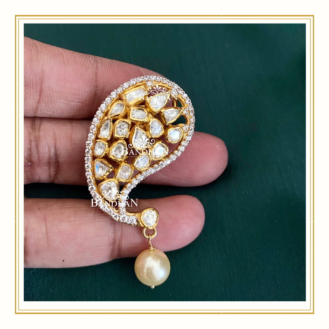 Pure 92.5 Silver Polki Choker Set