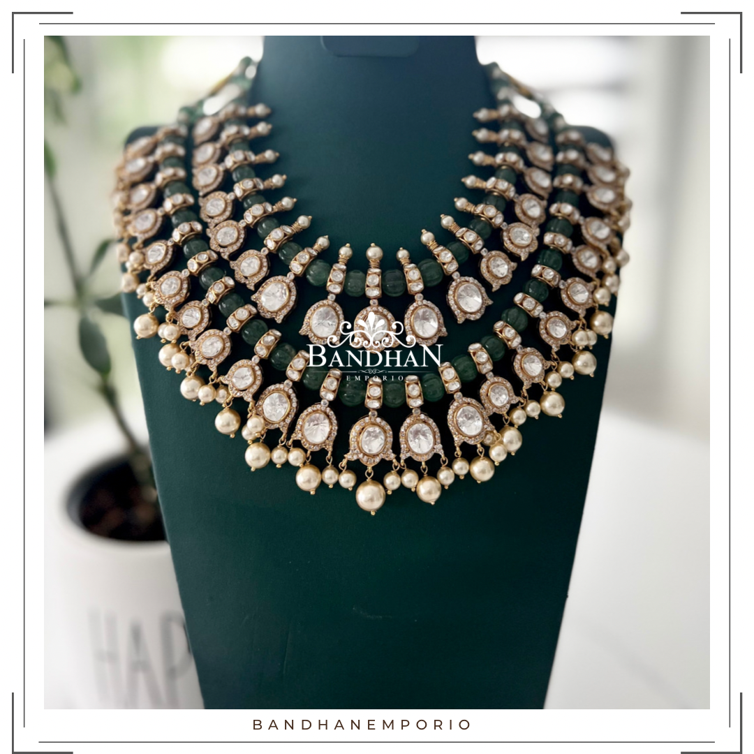Pure 92.5 Silver Polki Bridal Set