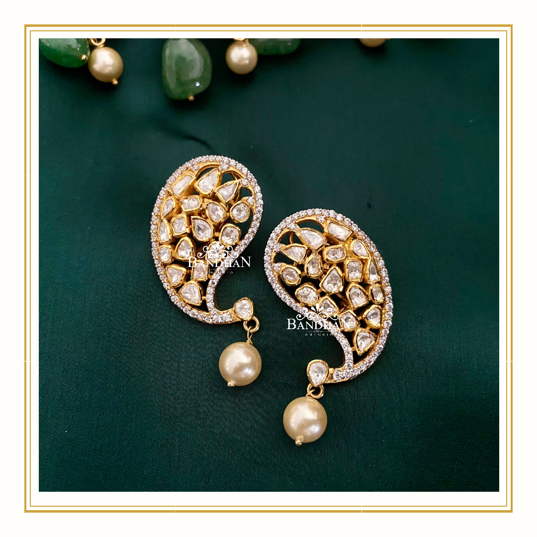 Pure 92.5 Silver Polki Choker Set